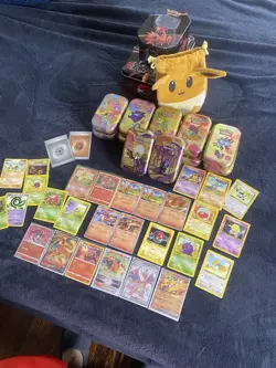 Pokemon TCG lot cards and tins (empty accessories only) - Image 1