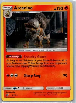 Pokemon TCG Arcanine 6/18 Detective Pikachu Holo LP - Image 1