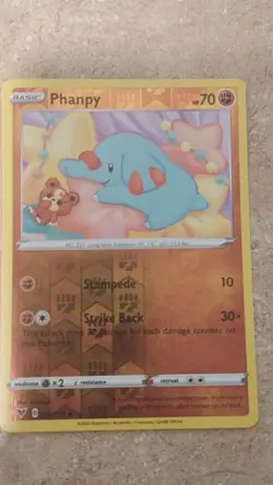 Pokemon Vivid Voltage Reverse Holo Phanpy Common 086/185 NM - Image 1