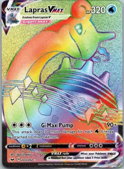 LAPRAS VMAX ~POKEMON Sword & Shield SECRET RAINBOW RARE 🔥 (203/202) ~LOOK! - Image 1