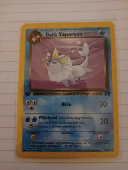 Dark Vaporeon 45/82 1st Edition Team Rocket Pokemon 2000 Vintage LP - Image 1