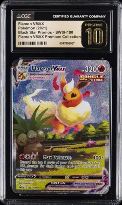 2021 POKEMON BLACK STAR PROMO #SWSH180 FLAREON VMAX CGC 10 PRISTINE - Image 1