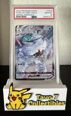 PSA 10 Gem Mint Pokemon Astral Radiance Ice Rider Calyrex VMAX Full Art #TG15 - Image 1