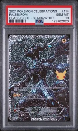 2021 POKEMON CELEBRATIONS CLASSIC COLL #114 FULL ART/ ZEKROM PSA 10 Gem Mint - Image 1
