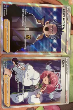 Pokemon Boss's Orders Cyrus SWSH251 Klara SWSH302 Full Art Promo Card - Image 1