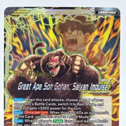 Dragon Ball Z Card PRE-RELEASE Great Ape Son Gohan Saiyan Impulse BT15091OE5 - Image 2