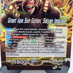 Dragon Ball Z Card PRE-RELEASE Great Ape Son Gohan Saiyan Impulse BT15091OE5 - Image 3