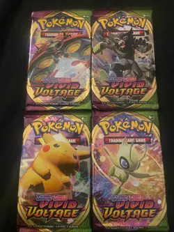 Pokemon Sword & Shield 4 Vivid Voltage Booster Pack Cards 820650807497 - Image 1
