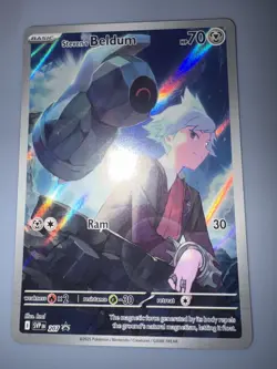 👀 Pokemon TCG Steven's Beldum SVP 207 Black Star Promo Card NM 🔥 MINT - Image 1