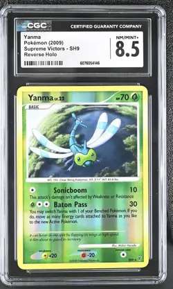 CGC 8.5 Yanma 2009 Supreme Victors SH9 Reverse Holo Pokemon Card - Image 1