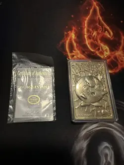 23 Karat Gold Plated Jigglypuff Card 1999 Burger King Pokemon Ball & Certificate - Image 3