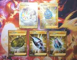 🔥 Pokemon TCG - Full Art Secret Gold Trainer 5 Card Lot -NM - Image 1