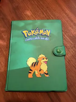 Pokemon Card Vintage Binder - Growlithe, Green - Pokemon TCG - Holds 240 cards - Image 1