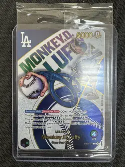 Monkey D. Luffy One Piece LA Dodgers promo card sealed EB02-010 msg 4 More Pics - Image 1