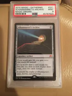 PSA 9 Mint Alhammarret’s Archive MTG Origins Legendary Artifact - Image 1