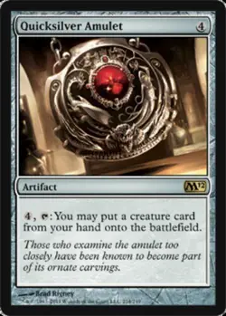 Quicksilver Amulet Magic mtg Heavy Play, English Magic 2012 (M12) x1 - Image 1