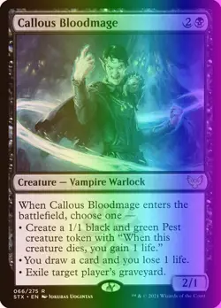 MTG Callous Bloodmage (66/447) Strixhaven School of Mages LP FOIL - Image 1