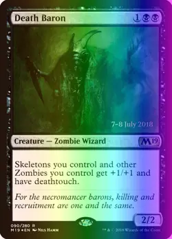 MTG Magic the Gathering Death Baron (90s/95) Core Set 2019 Promos LP FOIL - Image 1