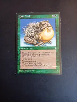MTG Iceage Chub Toad individually signed by the artist in silver ink - Image 1