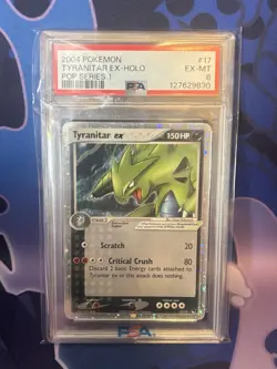 2004 POKEMON POP SERIES 1 #17 TYRANITAR EX-HOLO POP SERIES 1 PSA 6 - Image 3