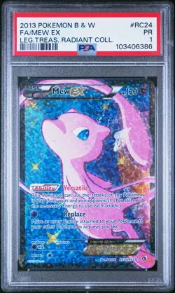 2013 POKEMON B&W LEGEND TREASURES RADIANT COLL #RC24 FULL ART/MEW EX PSA 1 - Image 1