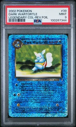 2002 Pokemon Legendary Collection Dark Wartortle Reverse Holo 39/110 MINT PSA 9! - Image 1
