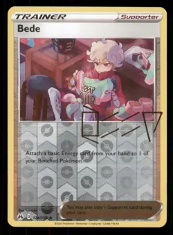 Bede Crown Zenith #124/159 Rare Reverse Holo Pokemon LP - Image 1