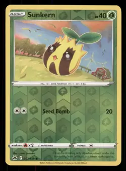 Sunkern Crown Zenith #007/159 Common Reverse Holo Pokemon LP - Image 1