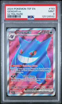 2024 POKEMON TEF EN-TEMPORAL FORCES ULTRA RARE #193 GENGAR EX PSA 9 - Image 1