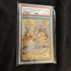 PSA 10 Gem Mint 2019 Pokemon Raichu & Alolan Raichu GX 54/236 Unified Minds - Image 2