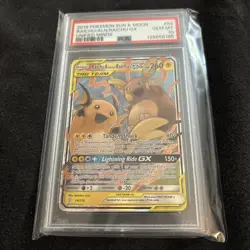 PSA 10 Gem Mint 2019 Pokemon Raichu & Alolan Raichu GX 54/236 Unified Minds - Image 4