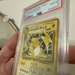 Lt. Surge's Raichu Pokemon 1999 Holo Gym 2 Challenge Japanese 026 PSA 10 - Image 3