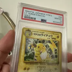 Lt. Surge's Raichu Pokemon 1999 Holo Gym 2 Challenge Japanese 026 PSA 10 - Image 4