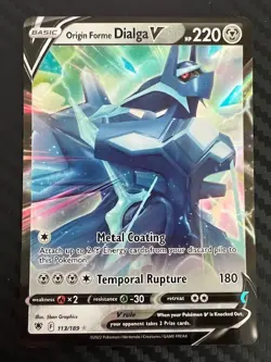 Pokemon TCG Origin Forme Dialga V 113/189 Astral Radiance Ultra Rare Holo NM - Image 1