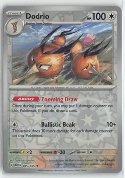 Pokemon TCG Scarlet & Violet 151 MEW Reverse Foil Rare #85/165 Dodrio - Image 1