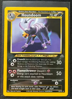 Pokemon 2001 Neo Discovery Houndoom 23/75 Unlimited English NM - Image 1