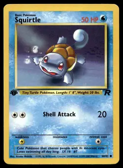 Squirtle 68/82 Pokemon Card 1st Ed Team Rocket Common Near Mint TE - Image 1