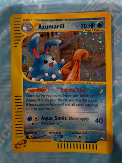 Azumarill Holo Rare H4/H32 Aquapolis WoTC Pokemon Card 2002 holo swirl ** - Image 1