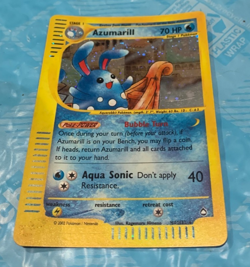 Azumarill Holo Rare H4/H32 Aquapolis WoTC Pokemon Card 2002 holo swirl ** - Image 2