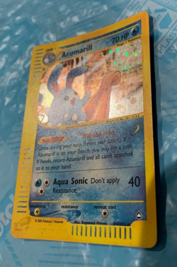 Azumarill Holo Rare H4/H32 Aquapolis WoTC Pokemon Card 2002 holo swirl ** - Image 3