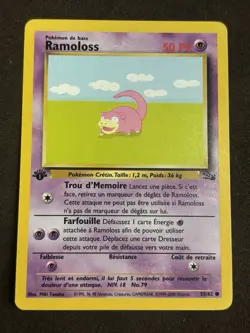 1st Edition French Ramoloss (Slowpoke) Fossil 55/62 Pokemon Card - Image 1