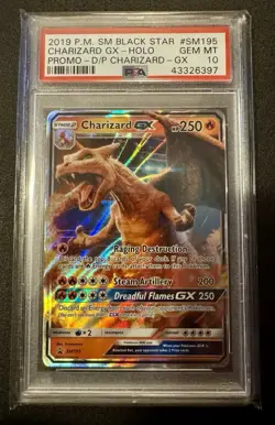 Charizard GX PSA 10- Detective Pikachu Pokemon Sun & Moon Promo Card #SM195 - Image 1