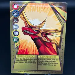 Bakugan LUMINO DRAGONOID Metal Gate Card GOLD 2009 BA1062-GA-SM-GBL 14/48b - Image 1