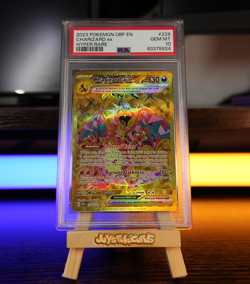 Pokemon TCG Charizard 228/197 Obsidian Flames Gold Hyper Rare Card PSA GEM MT 10 - Image 1