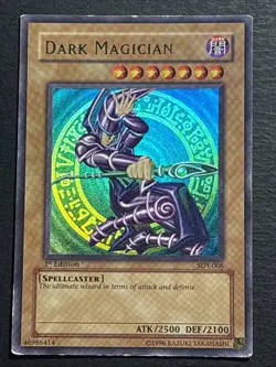 Dark Magician 1st Edition SDY-006 Ultra Rare Vintage Yu-Gi-Oh Card Played MP - Image 1