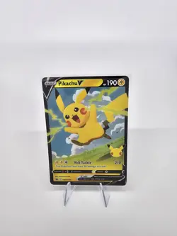 Pikachu V SWSH143 Holo Promo Card Pokemon, Miscut/off-centered - Image 1