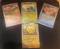 Scarlet and Violet 151 Costco Pokemon Starters Promo Cards Cosmos Reverse Holos - Image 1