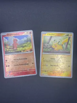Scarlet and Violet 151 Costco Pokemon Starters Promo Cards Cosmos Reverse Holos - Image 3