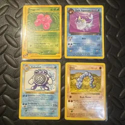 Vintage Shadowless Pokemon Card Lot - Dark Vaporeon - Poliwhirl Onix shadowless - Image 2