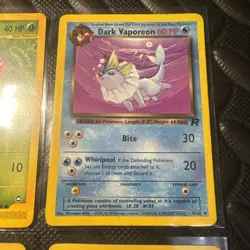 Vintage Shadowless Pokemon Card Lot - Dark Vaporeon - Poliwhirl Onix shadowless - Image 3